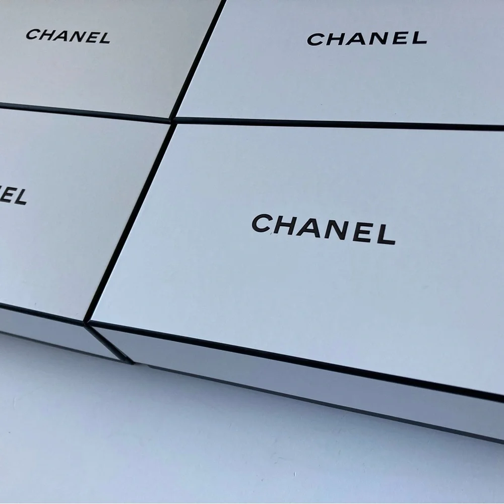 4 Authentic CHANEL Boxes Empty White & Black Medium Size Box Lot